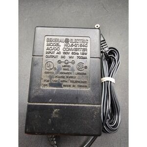 General Electric AC DC Converter Model 5-2154C Power Supply 14V 700mA Black 8
